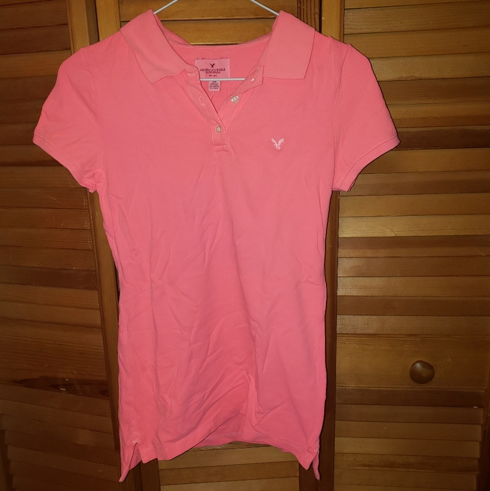 American Eagle Coral Polo (S)